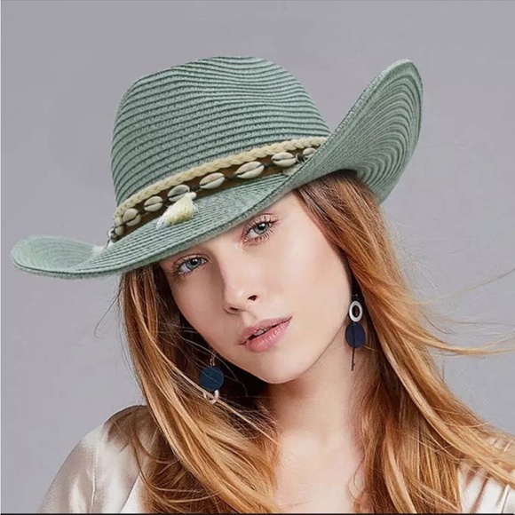 #80 NEW! Boho Shell Panama Sun Hat - Picture 5 of 6